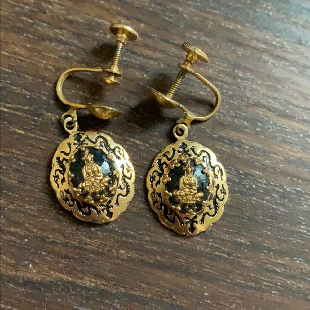 Vintage boho screwback earrings